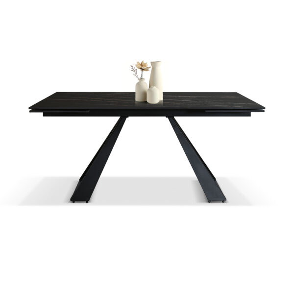 Tavolo Allungabile Adriano 160-240 Ceramica Golden Nero Gambe U
