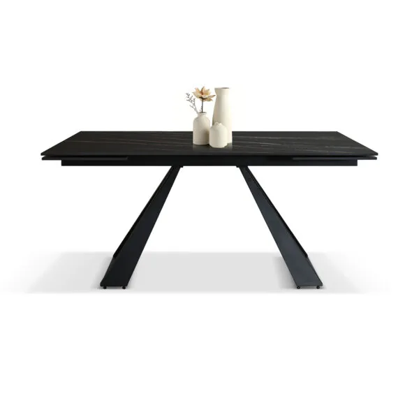 Tavolo Allungabile Adriano 160-240 Ceramica Golden Nero Gambe U