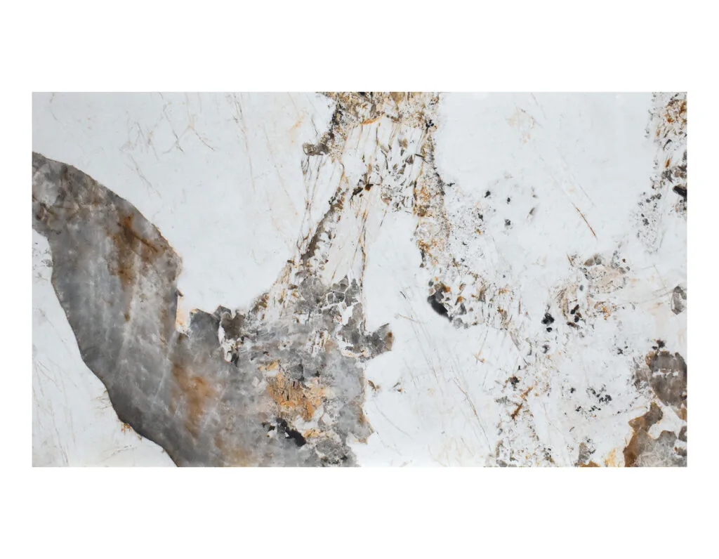 Tavolo Allungabile in Ceramica Effetto Marmo con Gambe in Metallo (foto 5 di 10)