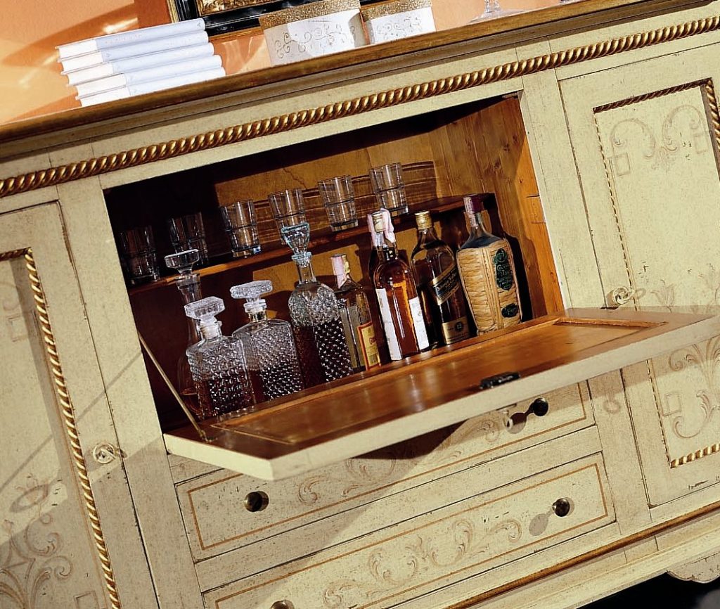 Credenza Decorata Foglia Oro