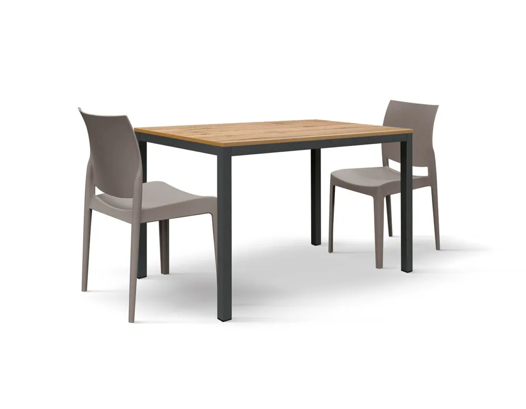 Tavolo Fisso Compatto 80×80 in Rovere con Gambe Antracite (foto 2 di 12)