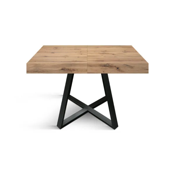 Tavolo Allungabile Bruno da 95 a 145 Rovere Rustico Gambe Nere