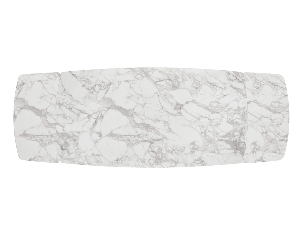 Superficie in ceramica arabescata del piano ovale del tavolo allungabile