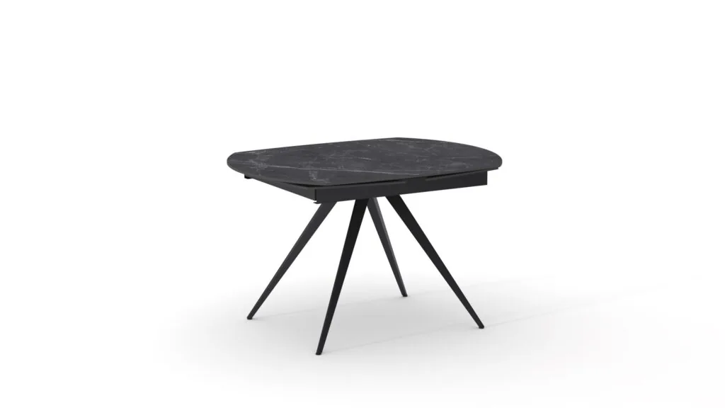 Tavolo allungabile Lavinia in ceramica effetto marmo nero (foto 5 di 9)