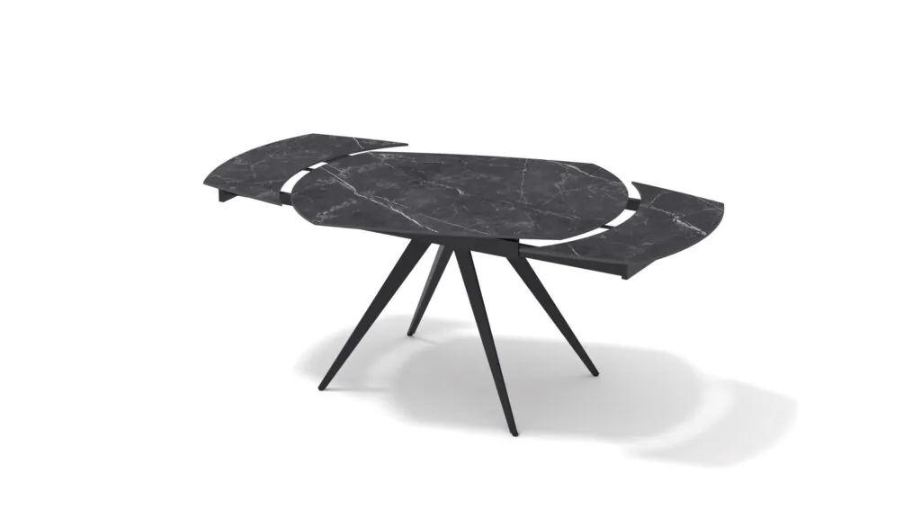 Tavolo allungabile Lavinia in ceramica effetto marmo nero (foto 6 di 9)