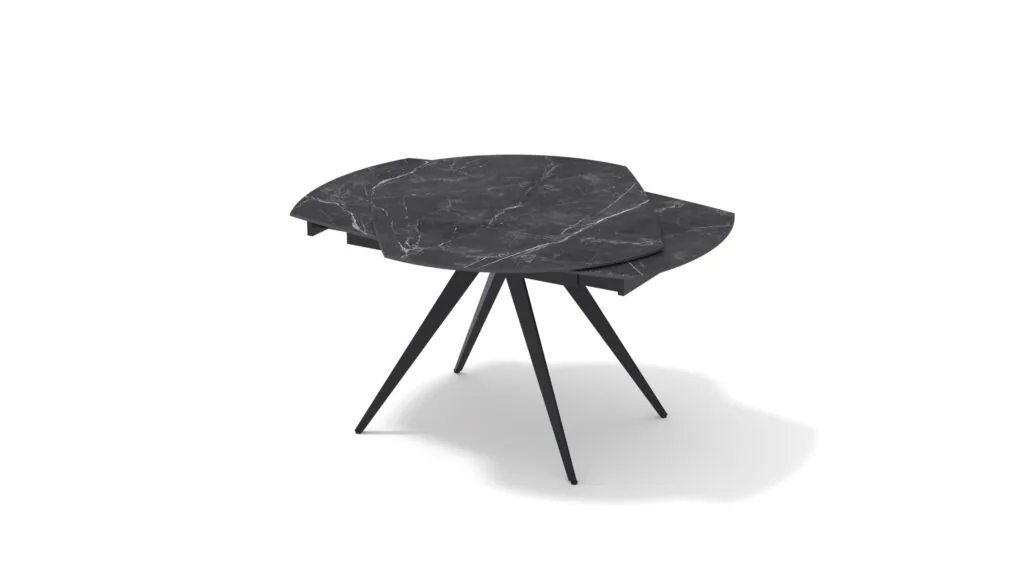 Tavolo allungabile Lavinia in ceramica effetto marmo nero (foto 7 di 9)