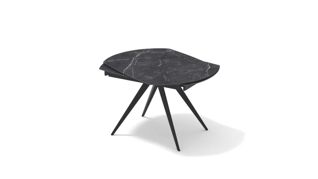 Tavolo allungabile Lavinia in ceramica effetto marmo nero (foto 8 di 9)