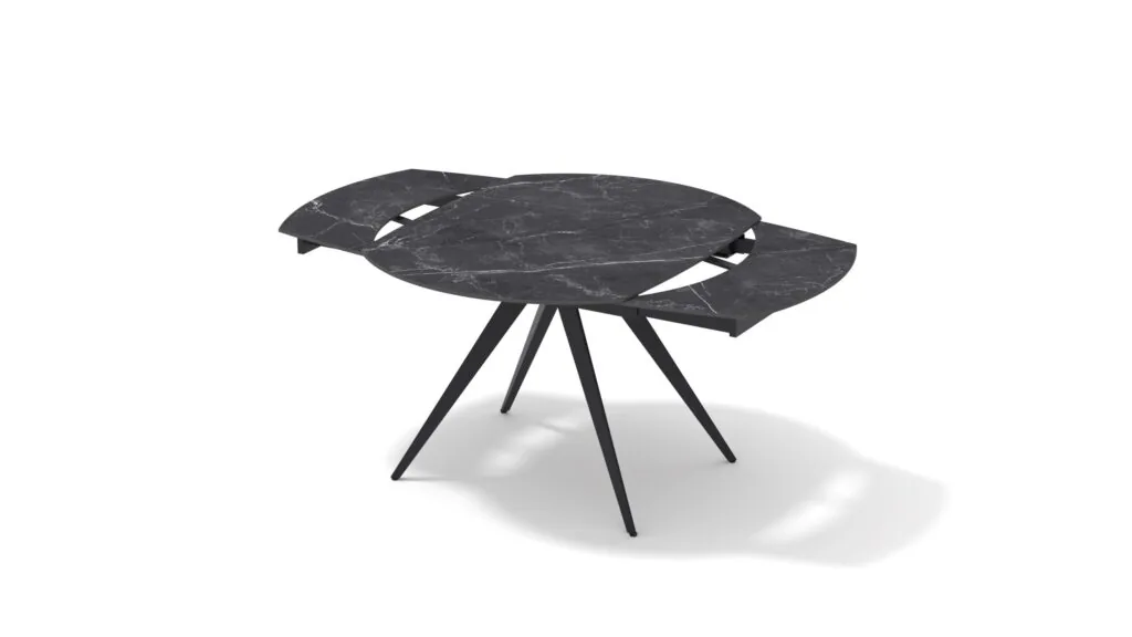 Tavolo allungabile Lavinia in ceramica effetto marmo nero (foto 2 di 9)