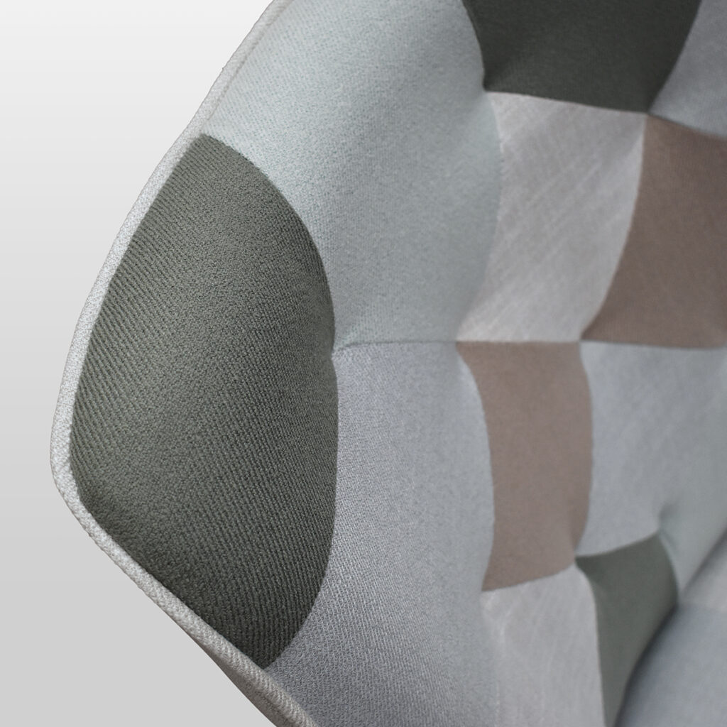 Poltrona Mila Patchwork Grigio e Verde