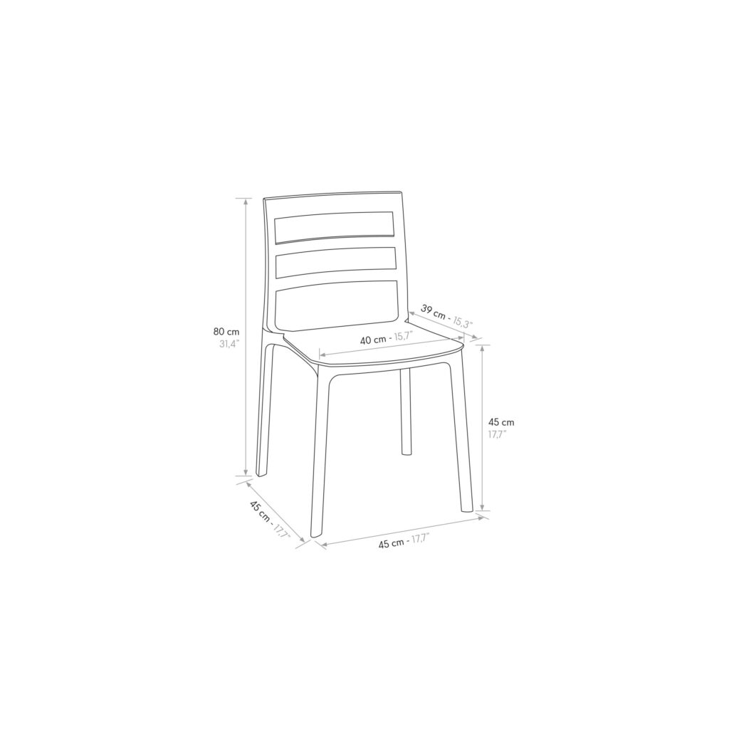 Set da 4 Sedie Luca, Leggere e Resistenti