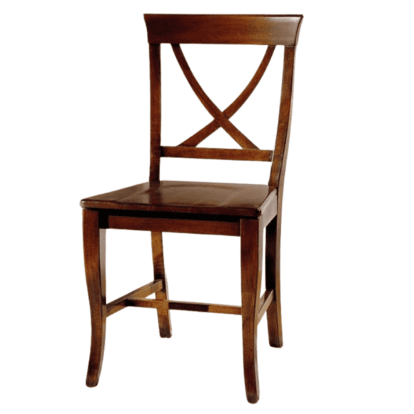 Sedia Liberty seduta legno con schienale lavorato in stile bistrot e seduta in massello