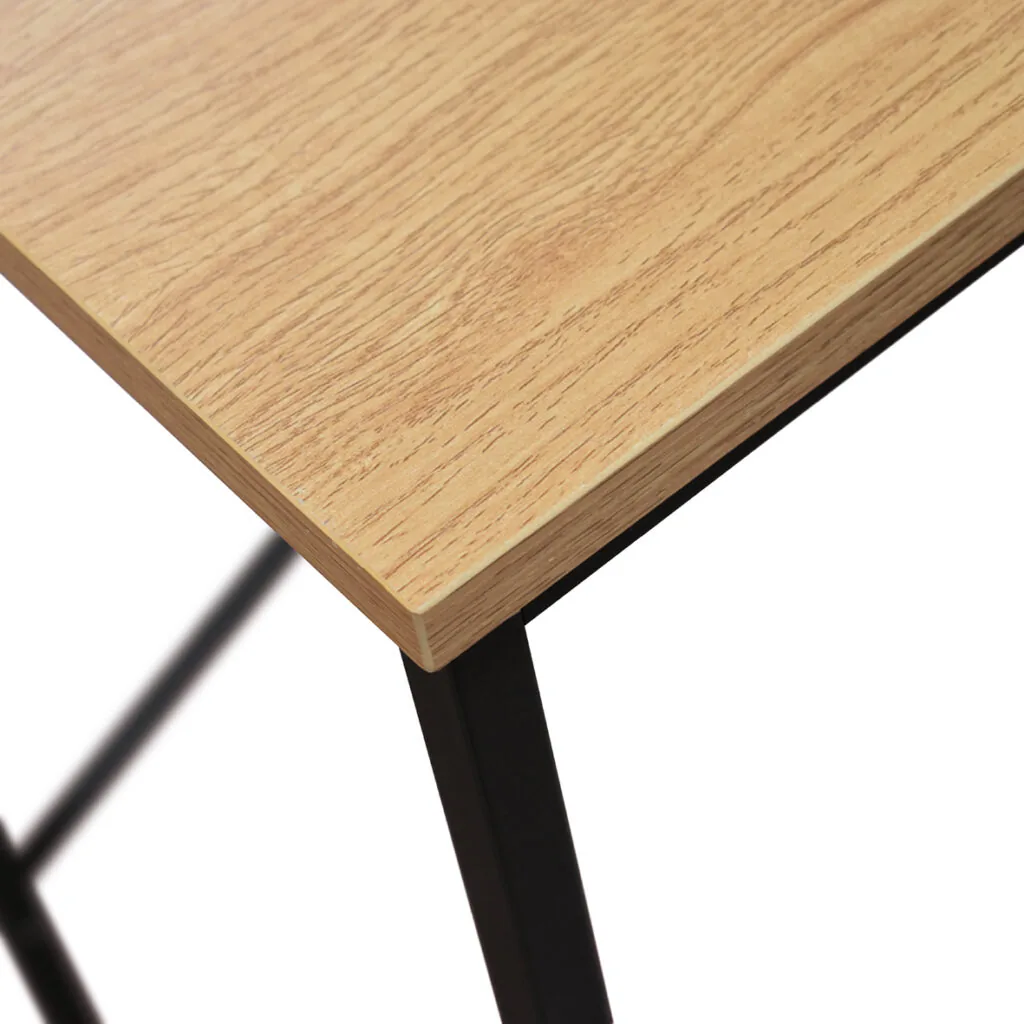 Scrittoio Fisso in Laminato Effetto Rovere Rustico con Gambe Nere (foto 5 di 6)