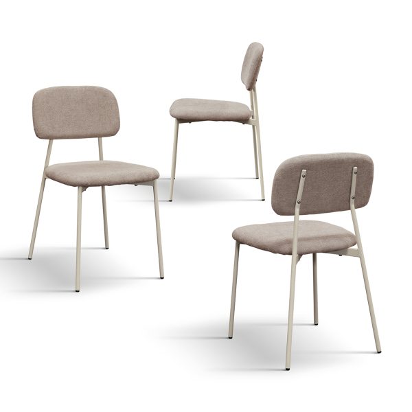Sedia Imbottita in Tessuto con Gambe in Metallo (Set da 4)