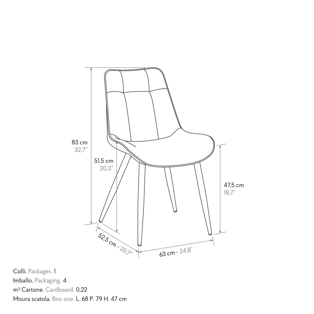 Set da 4 Sedie Agata dal Design Moderno