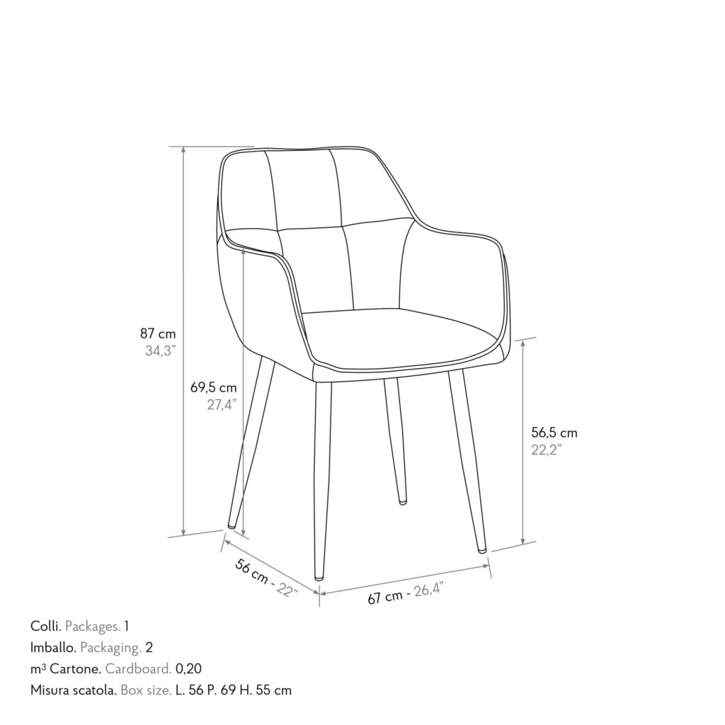 Sedie Rachele in set da 2 dal design minimalista (foto 5 di 5)