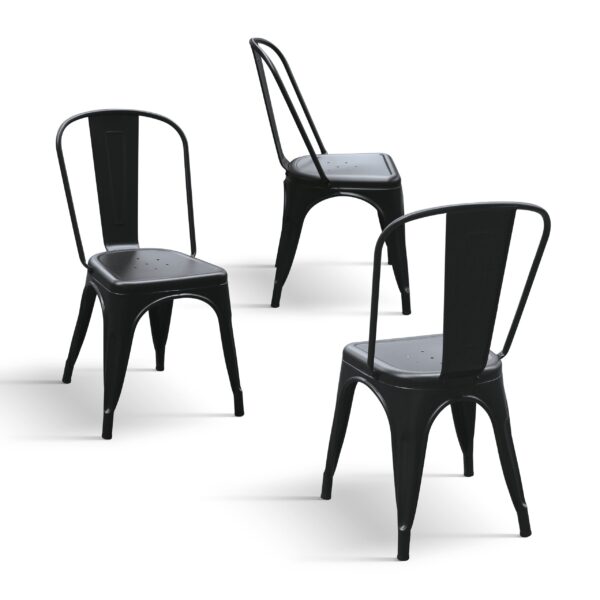 Sedia in Metallo con Schienale - Set da 4