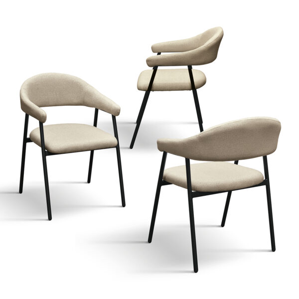 Set 4 Sedie Imbottite da Pranzo