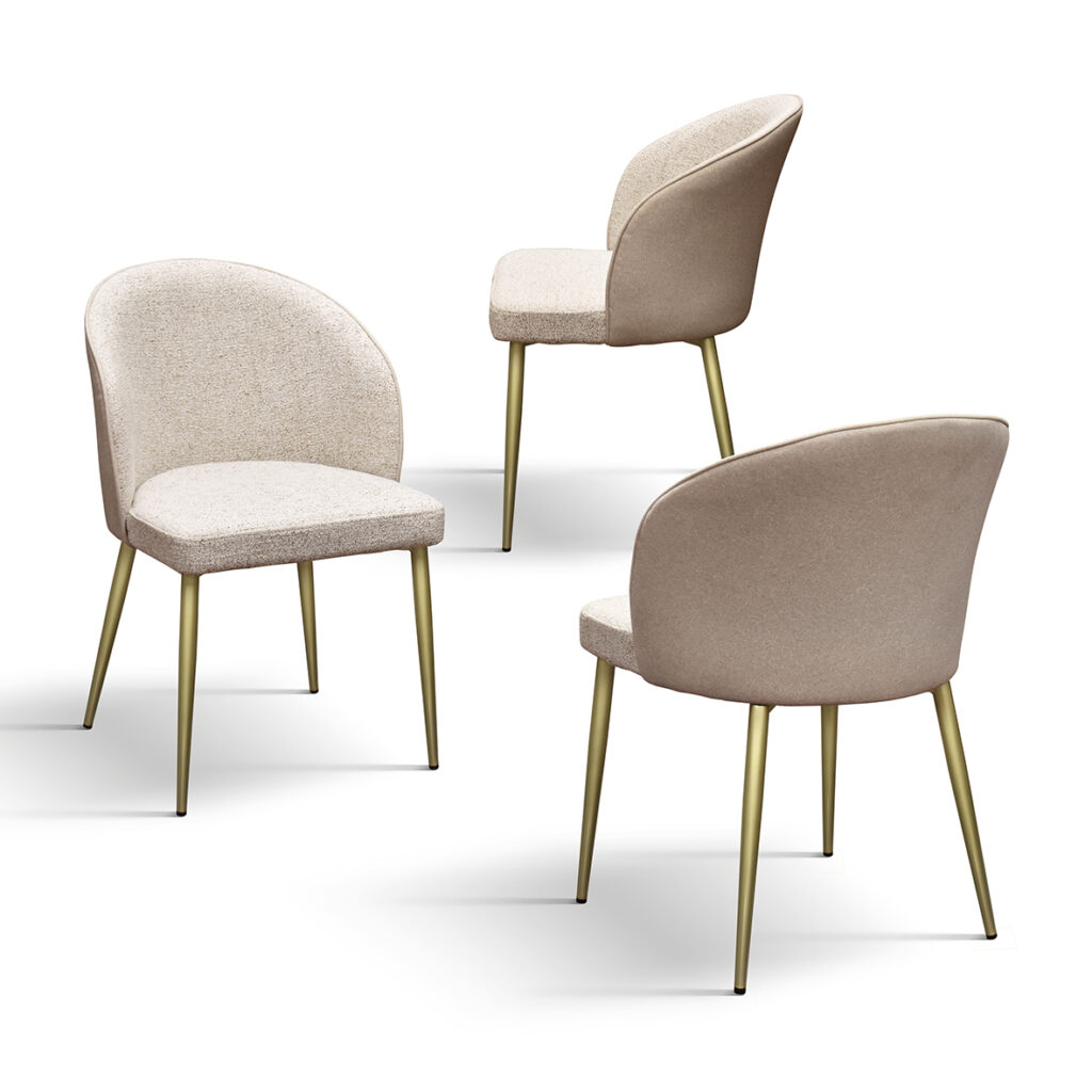 Set da 2 Sedie Lucilla Moderne in Tessuto Beige