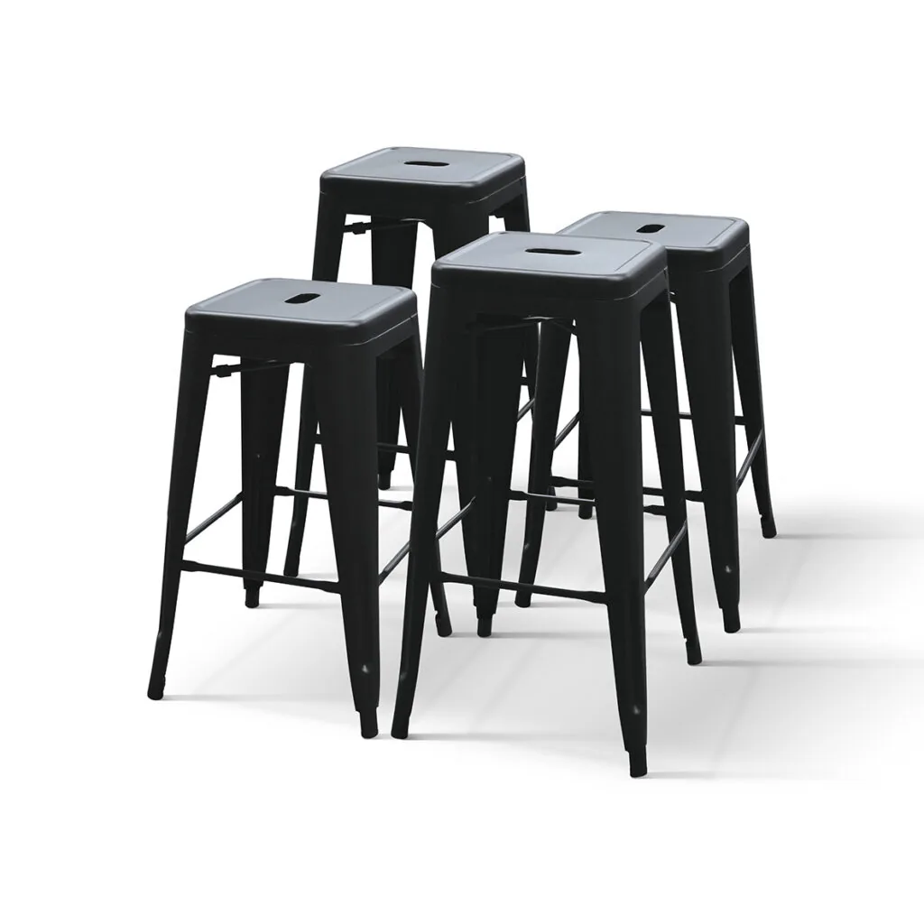 Set 4 sgabelli in metallo con seduta a 66 cm (foto 2 di 12)