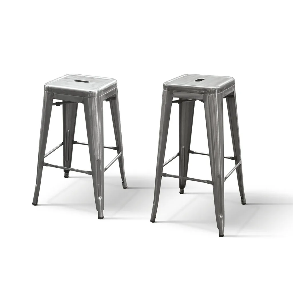 Set 4 sgabelli in metallo con seduta a 66 cm (foto 5 di 12)
