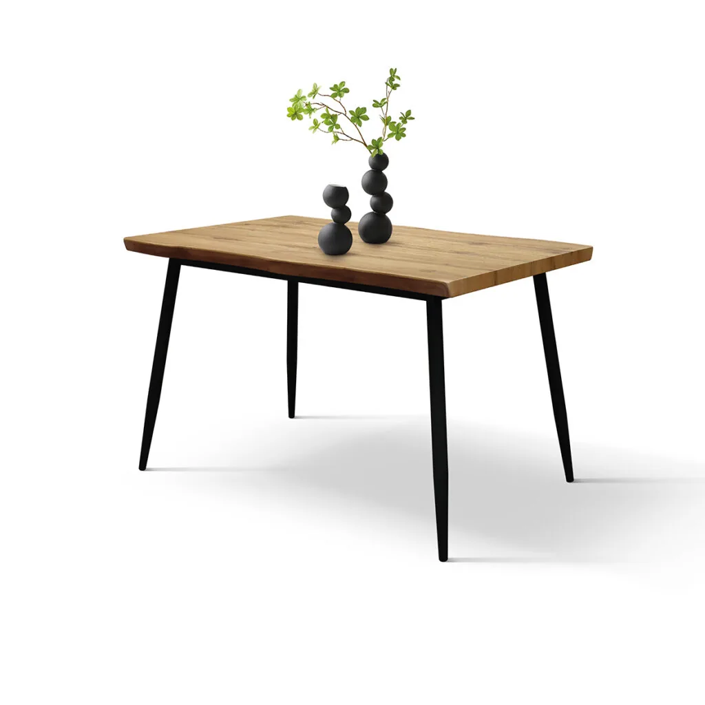 Set da Pranzo Industrial con Tavolo Rovere Rustico e 4 Sedie Grigie (foto 2 di 9)