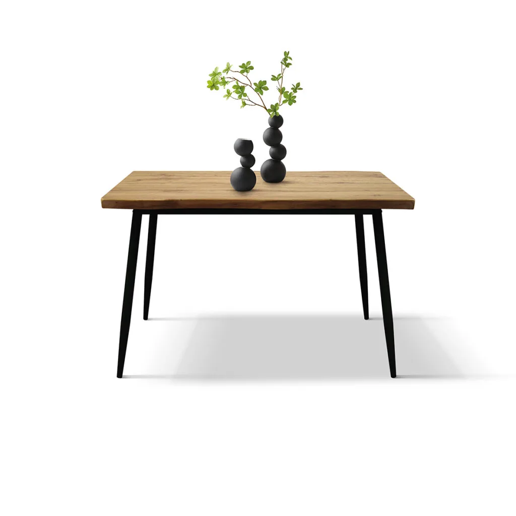 Set da Pranzo Industrial con Tavolo Rovere Rustico e 4 Sedie Grigie (foto 5 di 9)