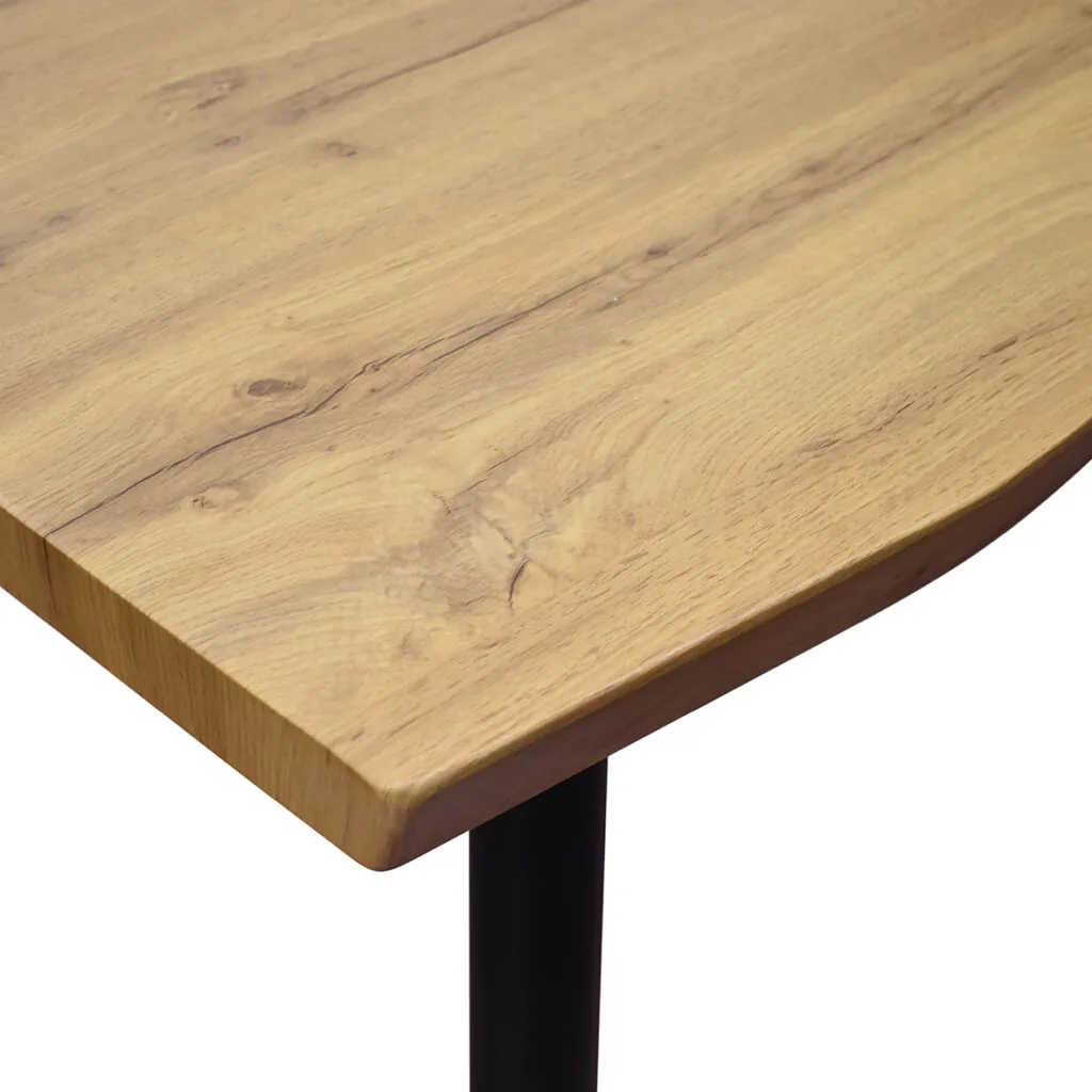 Set da Pranzo Industrial con Tavolo Rovere Rustico e 4 Sedie Grigie (foto 8 di 9)