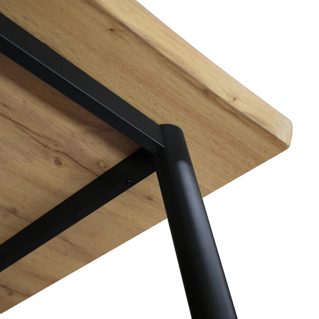 Set da Pranzo Industrial con Tavolo Rovere Rustico e 4 Sedie Grigie (foto 9 di 9)