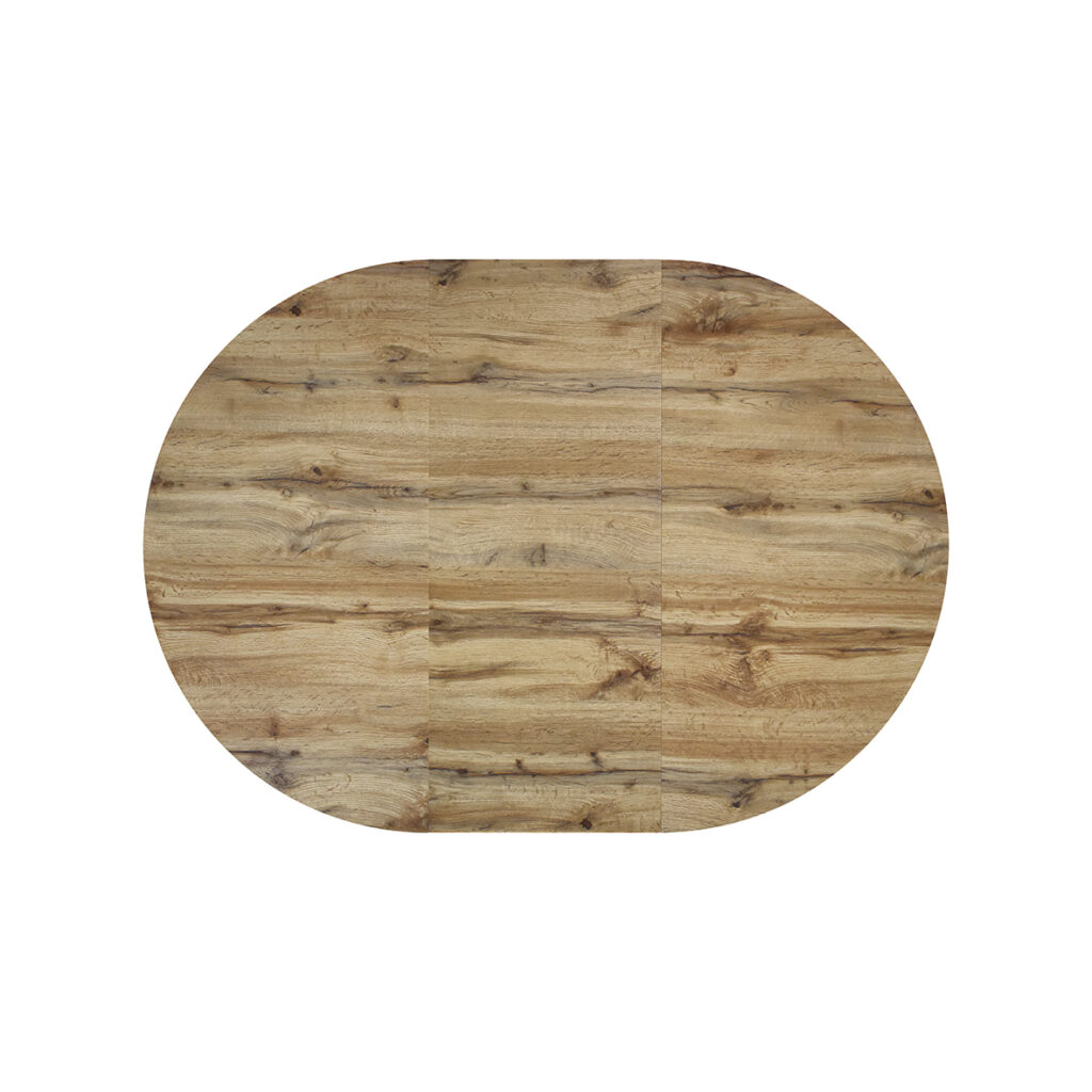 Tavolo rotondo allungabile effetto rovere apparecchiato per otto