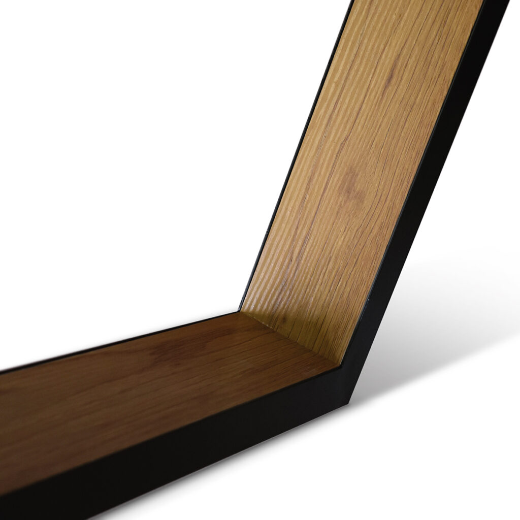 Piano fisso da 180x90 cm del tavolo industrial in rovere con gambe nere