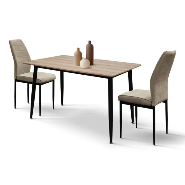 Tavolo Fisso 120x80 cm in Rovere Rustico con Gambe Nere