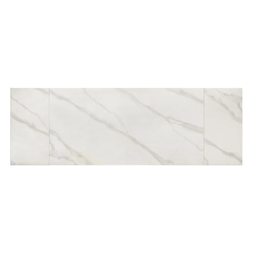 Tavolo Allungabile in Ceramica Bianco con Gambe Bianche (foto 12 di 12)