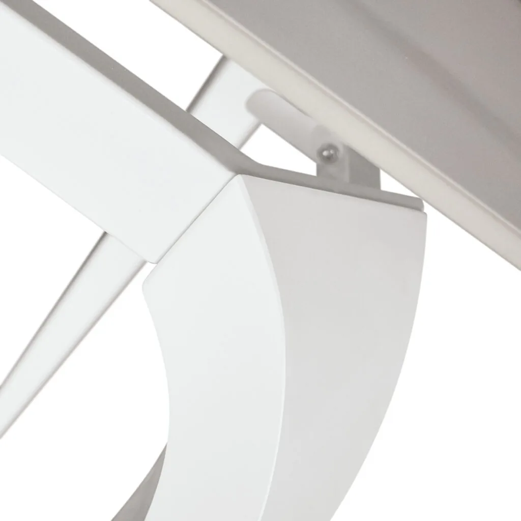 Tavolo Allungabile in Ceramica Bianco con Gambe Bianche (foto 9 di 12)