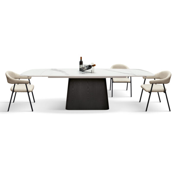 Tavolo Allungabile in Ceramica Bianco Statuario da 8 a 12 Posti