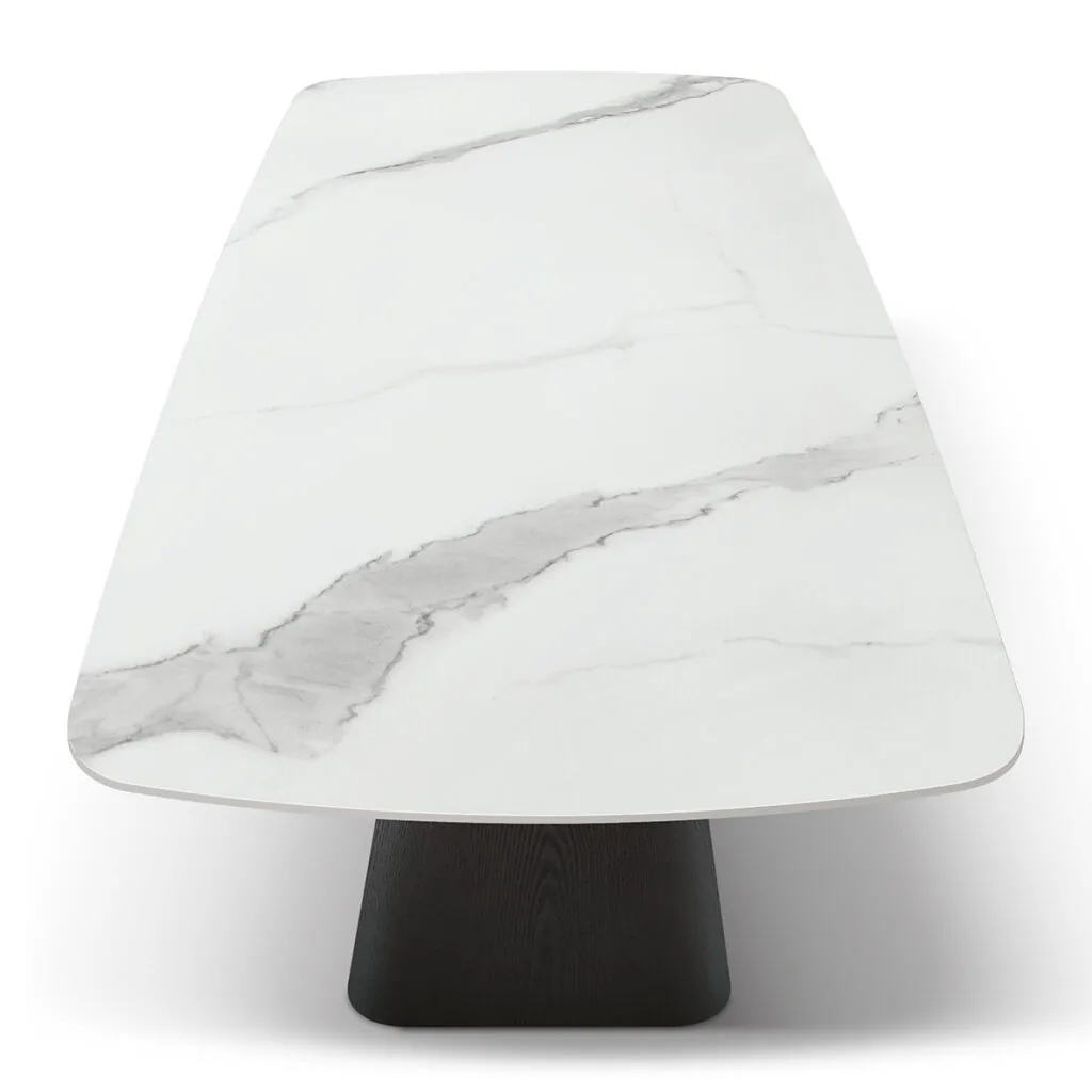 Tavolo Allungabile in Ceramica Bianco Statuario da 8 a 12 Posti (foto 9 di 12)