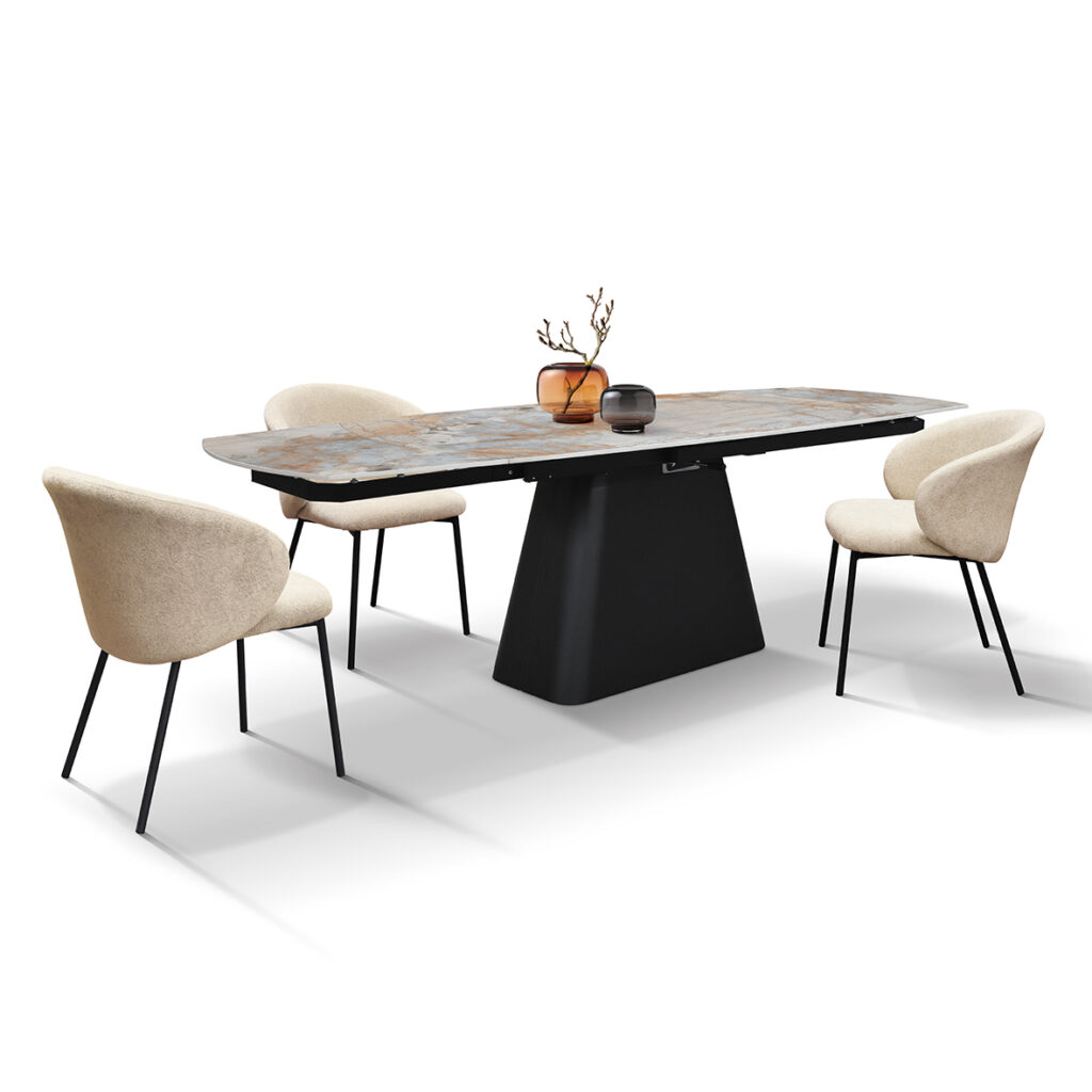 Angolo del piano in ceramica terra nova con base nera