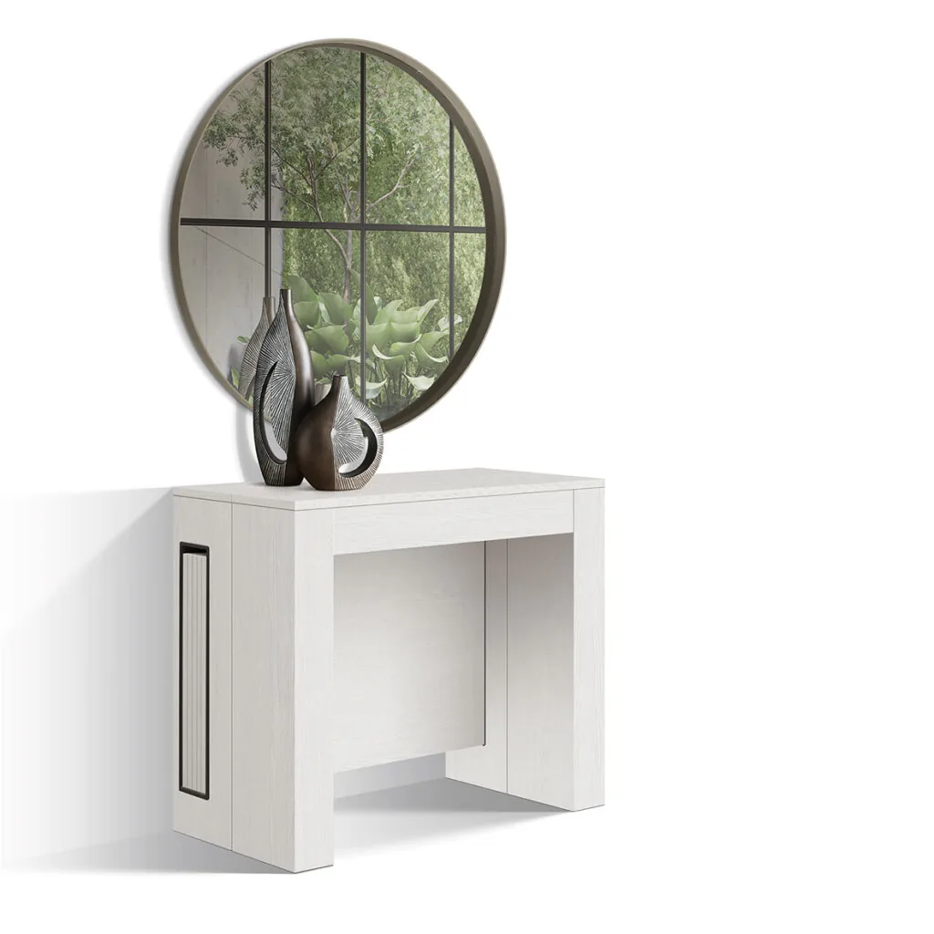 Consolle allungabile Paola bianco frassinato 12 posti (foto 7 di 7)