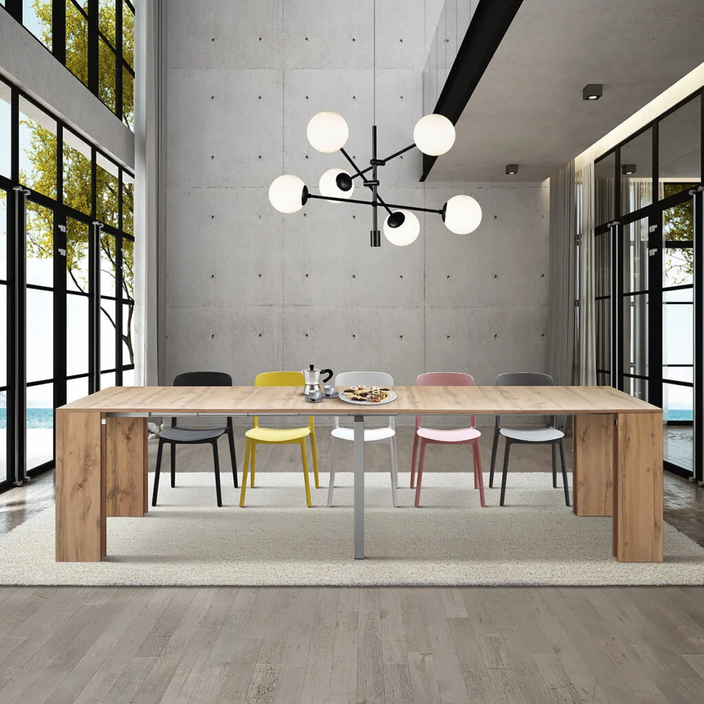 Consolle Allungabile Carine 12 Posti Rovere Rustico (foto 4 di 7)