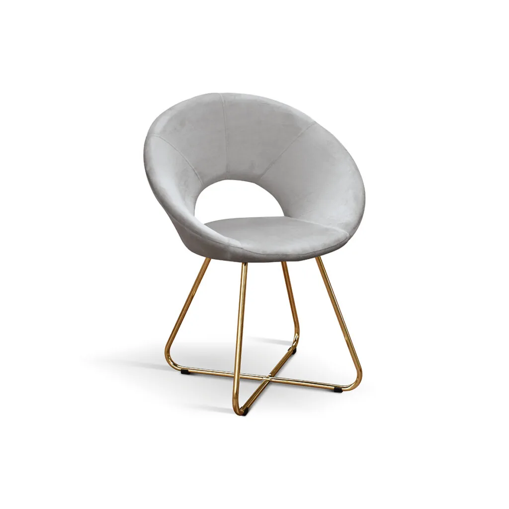 Sedia imbottita in velluto con gambe oro, set da 2 (foto 10 di 12)
