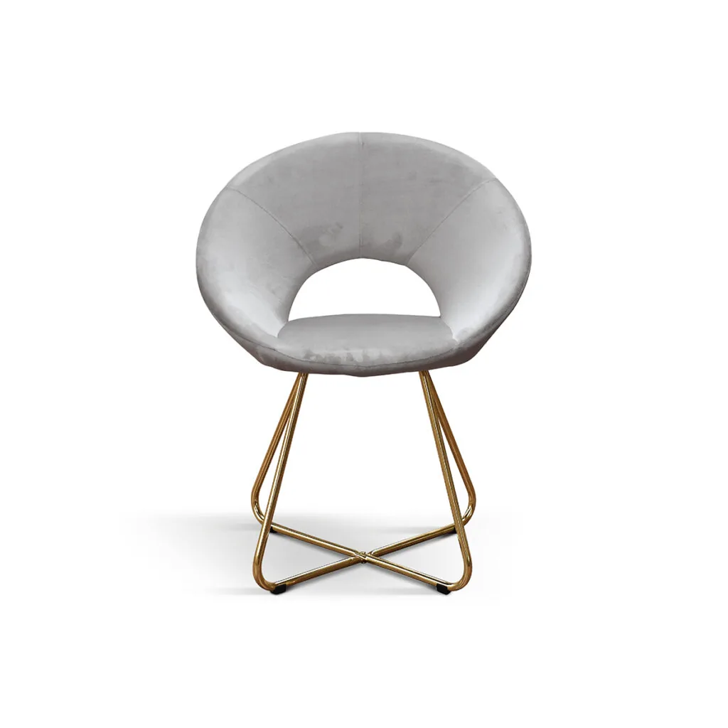 Sedia imbottita in velluto con gambe oro, set da 2 (foto 11 di 12)