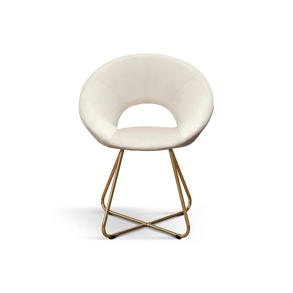 Sedia imbottita in velluto con gambe oro, set da 2 (foto 3 di 12)
