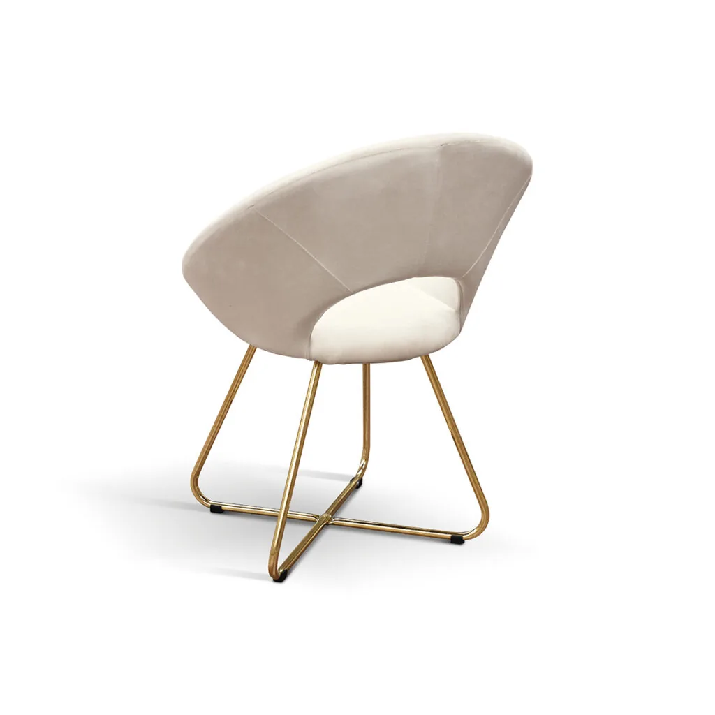 Sedia imbottita in velluto con gambe oro, set da 2 (foto 4 di 12)