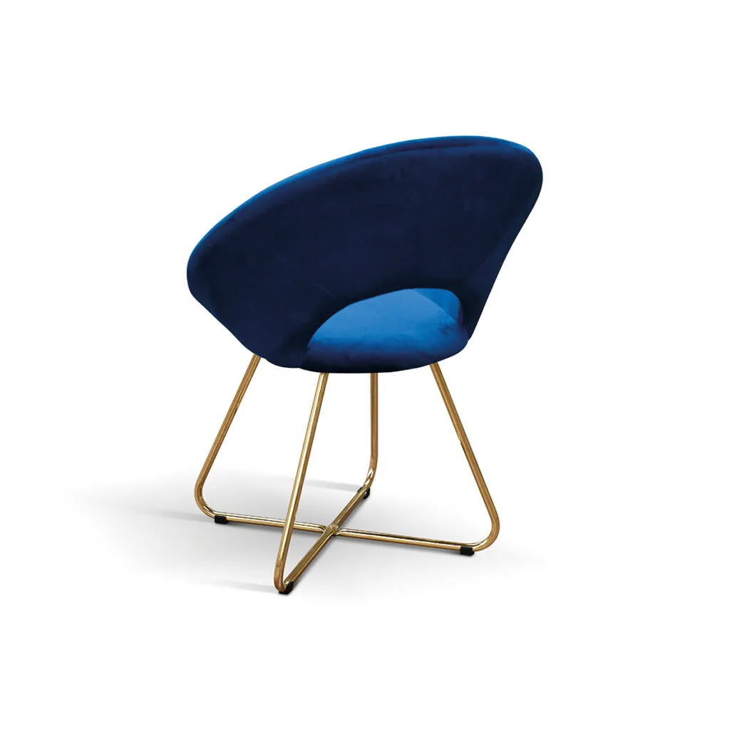 Sedia imbottita in velluto con gambe oro, set da 2 (foto 8 di 12)