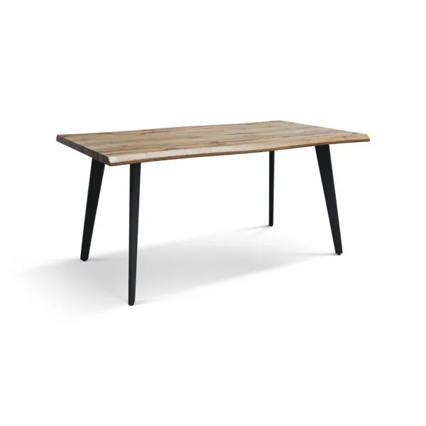 Tavolo Fisso in Rovere con Gambe in Metallo Nero 160x90