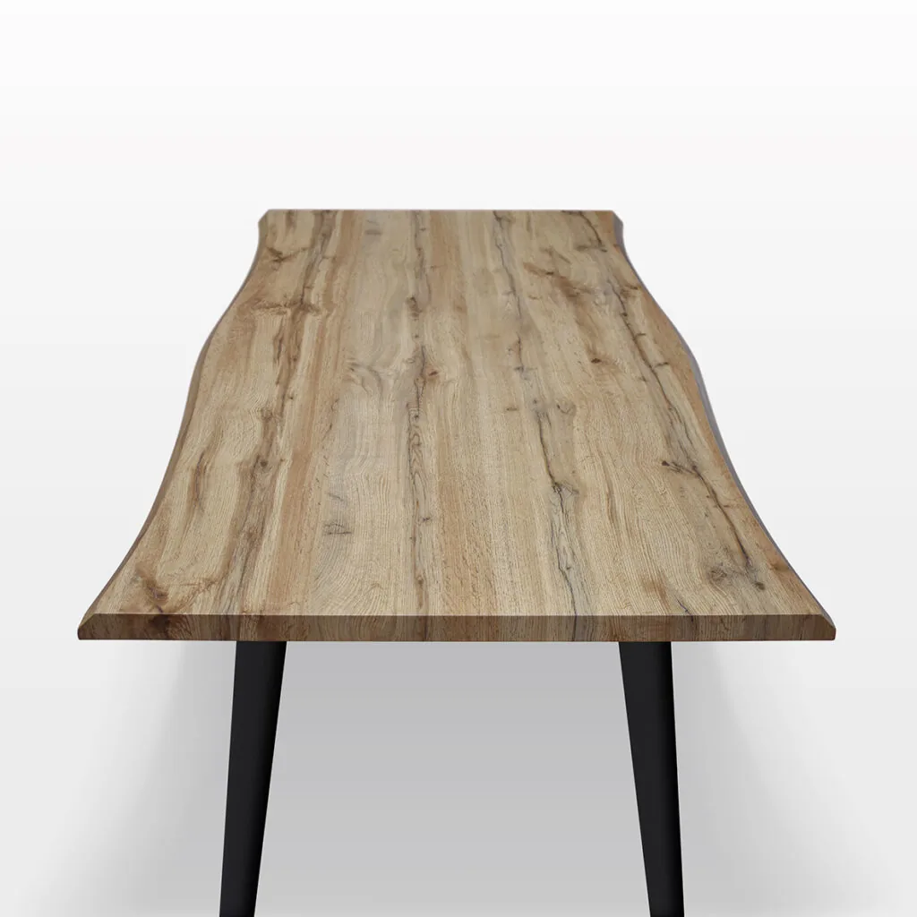 Tavolo 160x90 fisso effetto rovere con gambe in metallo nero (foto 2 di 5)