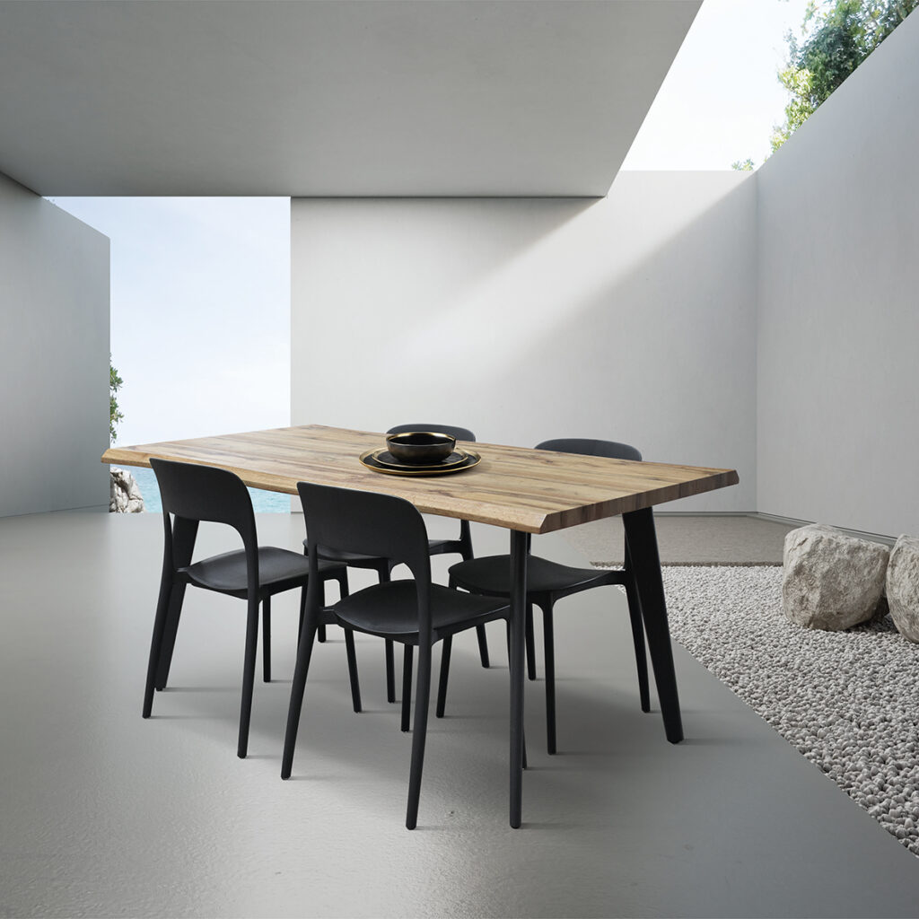 Piano in MDF con carta 3D effetto rovere, spessore 3,8 cm, del tavolo da sei posti
