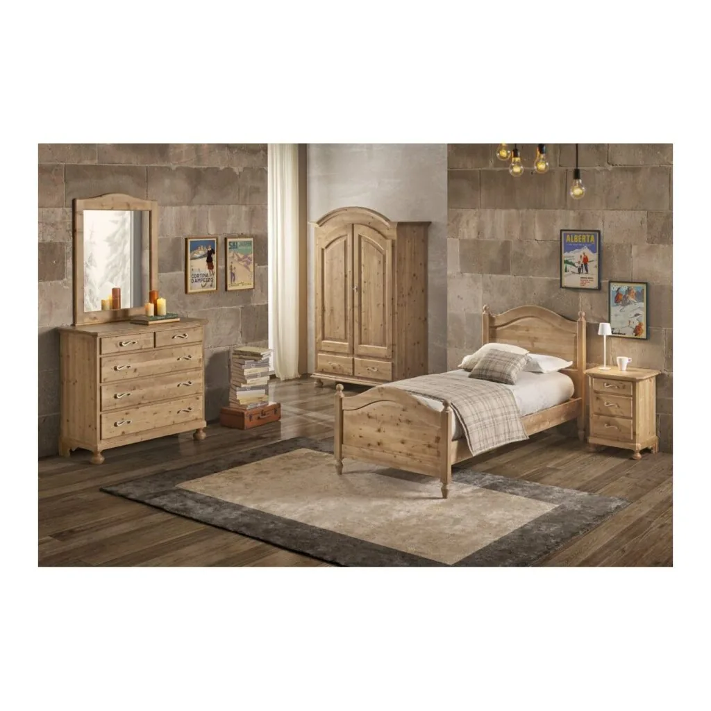 Armadio Classico 2 Porte e 2 Cassetti in Legno Massello di Abete (foto 3 di 3)