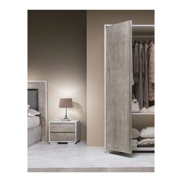 Comodino a 2 cassetti in legno massello per camera da letto