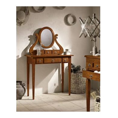 Consolle 3 cassetti in legno massello con gambe tornite in stile arte povera