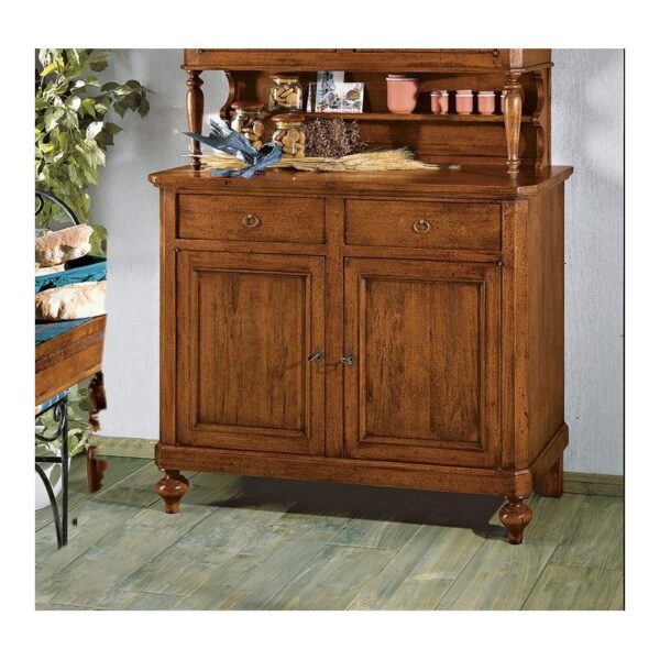 Credenza a 2 Porte e 2 Cassetti Arte Povera in Legno Massello